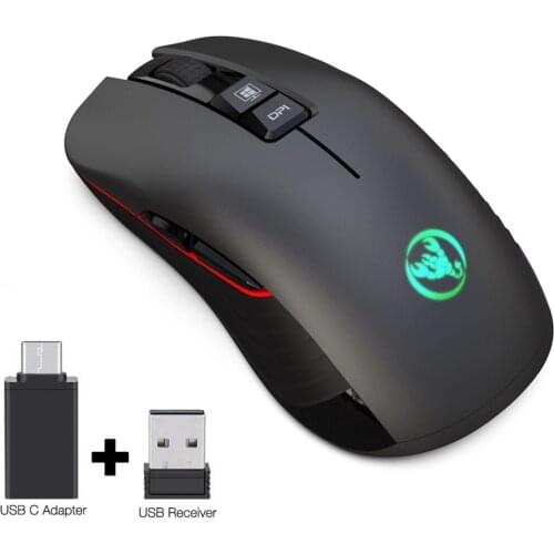 Wireless mouse T30 7 button 3600 DPI, rechargeable, mute, Type C adapter, macbook USB receiver, Laptop, Player