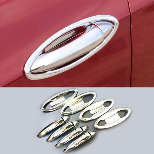 For Chevrolet Cruze 2016 2017 2018 2nd Gen Car Chrome Styling Side Door Handle Cover & Bowl Cover Trim Frame Bezel