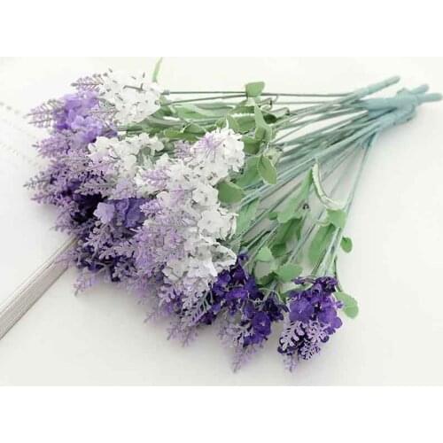 10Heads Bouquet Wedding Party Artificial Flowers Lavender Fake Bridal Bouquet Party Home Decor Scrapbooking Fake Flower