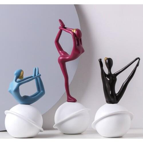 Yoga Ornaments Resin Figures Figurines Crafts Living Room Bedroom Yoga Girls Put Home Decorations Gifts for Girlfriends Birthday
