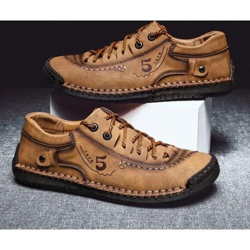 Walking Shoes Men Moccasins Flats Loafers Comfortable Genuine Leather Driving Shoes New Slip On Lightweight Sneakers Waterproof