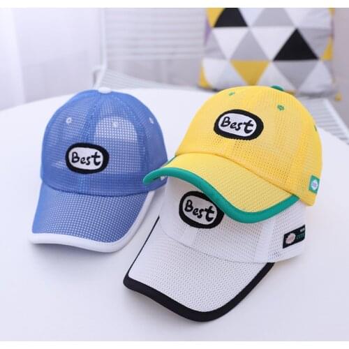 Fashion Summer Kids Sunhats Child Mesh Visor "Best" Peaked Hat Cap Outdoor Breathable Sunprotection Children Hat for Boys Girls
