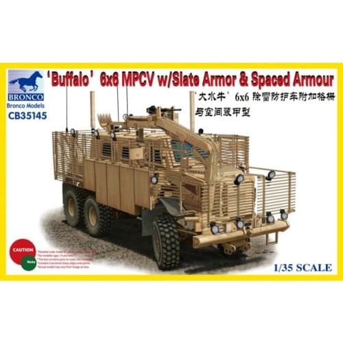 BRONCO CB35145 1/35 "Buffalo" 6x6 MPCV w/Slate Armor & Spacad Armour - Scale Model Kit