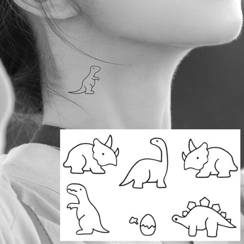 1PC Creative Water Transfer Tattoo Sticker Cute Cartoon Dinosaur Egg Cat Bird Tattoo Waterproof Temporary Body Fake Tattoos