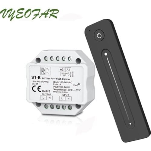 New Led Triac Dimmer 100V-240V Input 2A Output 2.4GHz RF Wireless Remote R11 Ultra Slim AC Push Dimmer Switch Lamp Bulb Dim