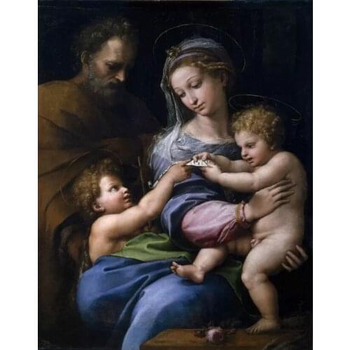Wholesale oil painting # GOOD ART >HOME Church Religious ART Raffaello Raphael - The Holy Family with little Saint John Virgin