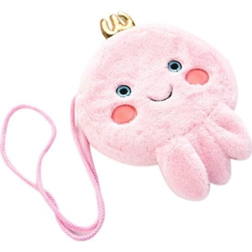 Plush cute cartoon messenger bag childrens small coin purse mobile phone octopus messenger bag childrens mini shoulder bag