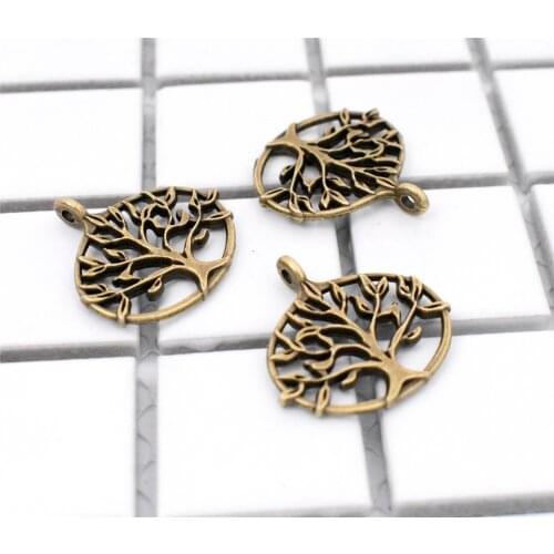 New Fashion 10pcs/lot 27x26mm Antique Bronze Plated Tree Charms Pendant DIY Handmade Jewelry Accessories