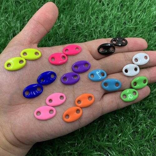 Multicolor Oval Shape Enamel Pig Nose Charm Connector for Necklace/ Bracelet DIY Finding