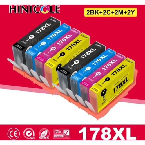 HINICOLE Compatible Ink Cartridge Replacement for HP 178 for HP178 178XL Photosmart 5510 5515 6510 7510 B109a B109n B110 Printer