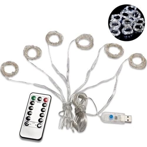 LED Window Curtain Lights Fairy String Lamps Garland Backdrop Remote Control USB Powered Waterproof Party Decoration