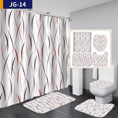 Waterproof Shower Curtain Geometric Pattern Mildew Proof Bathtub Bath Curtains Modern Polyester Fabric Bathroom Toilet Decor
