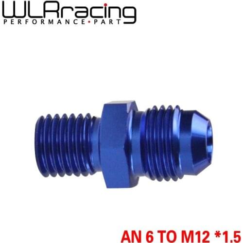 WLR RACING - New BLUE Male 6AN 6 An Flare to M12x1.5(mm) Metric straight fitting AN 6 To M12 *1.5 Port. Adapter WLR-SL816-06-123