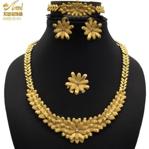 ANIID Jewelry Sets For Women Wedding Jewellery Bridal Jewelry Gold Chain Necklaces Earing Jewelri Hoop Ethiopian Nigeria Dubai