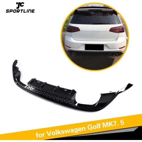 PP Rear Diffuser For VW Golf 7.5 Standard GTI R-Line 2017 2018 2019 Quate Outlet Rear Bumper Lip Diffuser Spoiler 2 Style