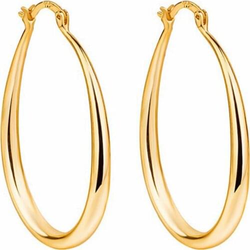 Women Simple Fashion Oval Type Hoop Alloy Earrings Ear Loop Piercing Jewelry earrings for women сережки 2020 новинка ピアス