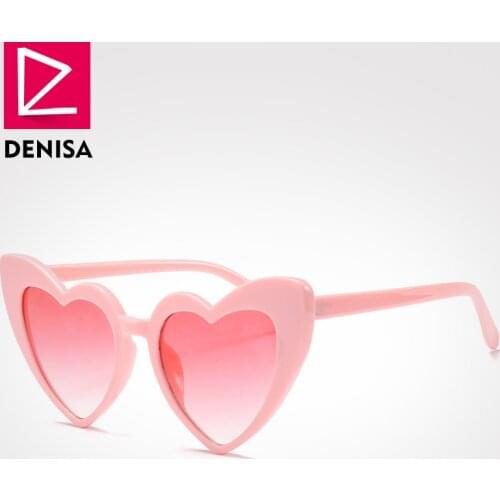 DENISA Love Heart Sunglasses Women Luxury Brand Ladies Glasses Heart Shaped Sun Glasses Girls gafas de sol mujer UV400 G5716