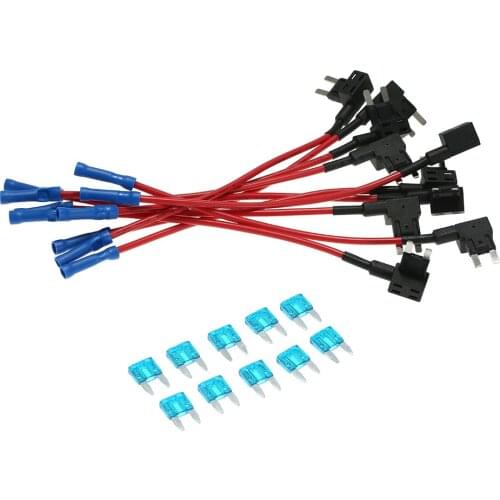10Pcs 12V Auto Car Add-a-circuit Fuse TAP Adapter Mini Blade Fuse Holder ATM APM