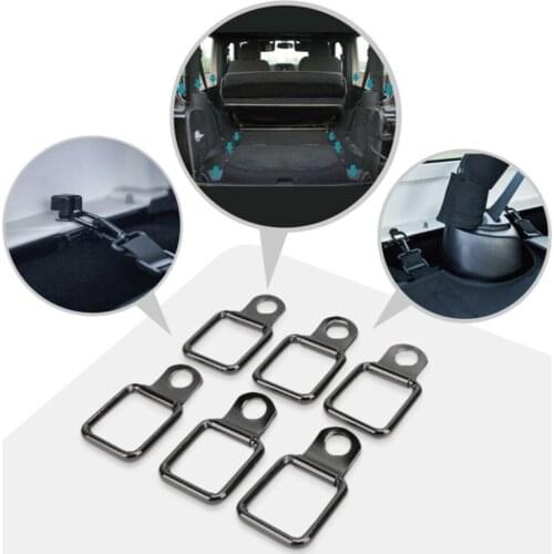 6pcs D Ring Heavy duty Tie Downs Trunk Pickup Car For Jeep Wrangler Auto
