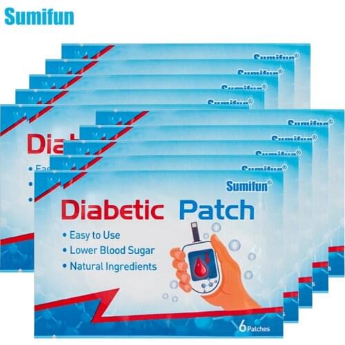 60Pcs/10bags Sumifun Balance Blood Glucose Treatment Sticker Diabetic Patch Lower Stabilizes Blood Sugar Medical Plaster D8785