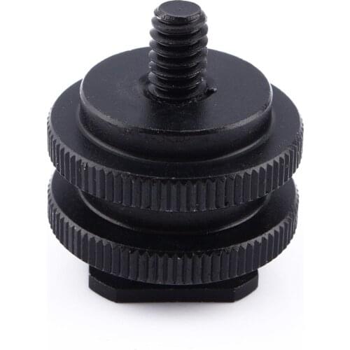 Aluminum Metal 1/4 Tripod Screw Hot Shoe Mount Adapter to Flash Shoe Umbrella Holder Stand Bracket for DSLR SLR Camera