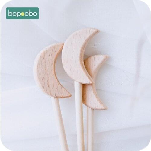 Bopoobo 0-12Months 20PCS Child BPA Free Wooden Fairy Stick Wooden Moon Wooden Baby Gym Wooden Baby Teething Holding Toys Gym