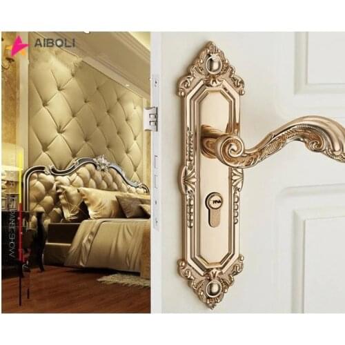 Zinc Alloy Solid handle Door Lock Interior door knob lock mortice lock mute Anti-theft Gate Lock for room