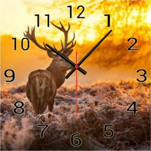 Nordic Decorative Diamond Painting Printing Wall Clocks Hanging Clock Modern Design Animal Home Decor