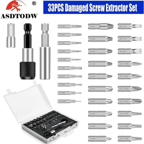 Damaged Screw Extractor Remover Drill Bit Set Disassemble Screws Bolt Stud Slip Teeth Demolish Stripped Broken Remover Tools