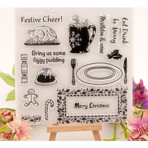 Background Clear Silicone Stamp/Seal for DIY Scrapbooking/photo Album Decorative Clear Stamp Sheets T1640 Merry Christmas