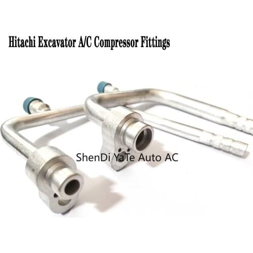 Hitachi Excavator A/C Compressor High And Low Pressure Pipe Joints aluminumFitting Connector for A/C Air Conditioning Hose