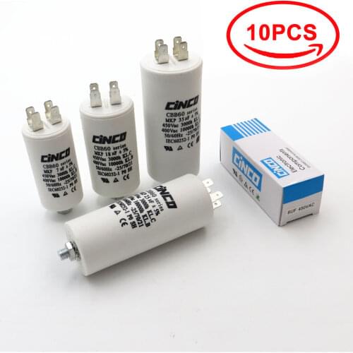 Motor Run Capacitors 400V 450V CBB60 5uF 6uF 7uF 8uF 10uF 12uF 4pins SH DB Ac 450VAC Motor Start Water Pump Air Condiitioner