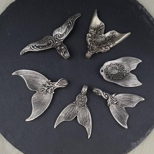 Summer Beach Mermaid Pendant Necklace Silver Spoon Mermaid Tail Bohemia Necklace For Women