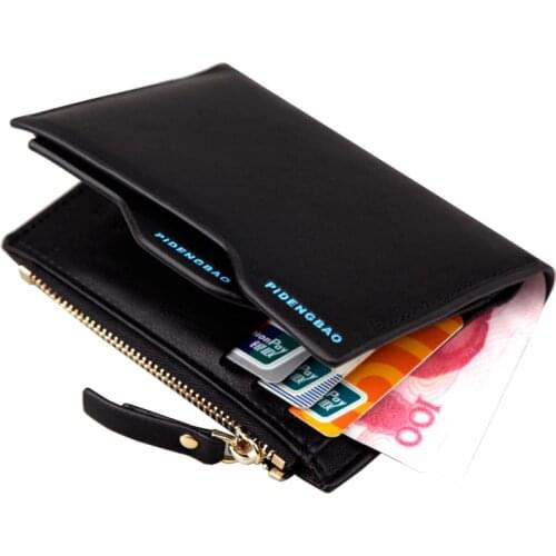 2018 Hot Fashion Wallets for Men with Coin Pocket Wallet ID Card Holder Purse Clutch with Zipper Men Wallet with Coin Bag Gift