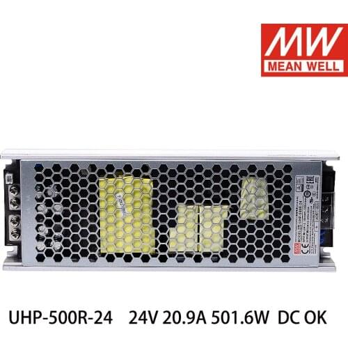 Mean Well UHP-500R-24 24V 20.9A 501W Single Output Switching Power Supply DC OK Fanless Design Slim Type With PFC
