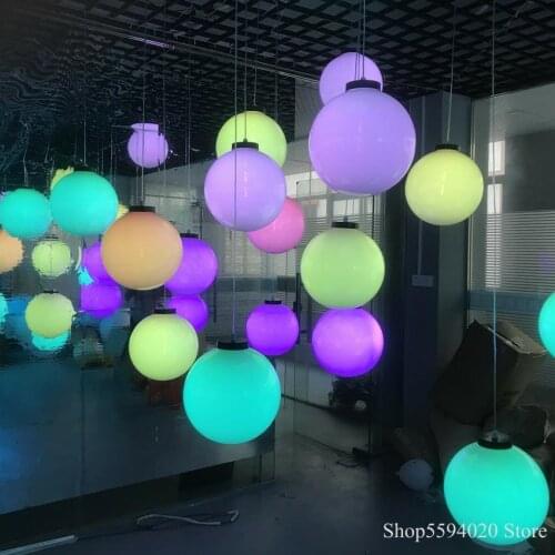 Outdoor Waterproof Colorful Lustre Pendant Lights LED Light Colour Ball Garden Lamp Lawn Lamp Luminaire Suspendu Hanging Light