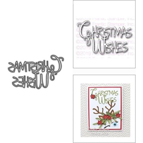 2021 New Fancy Christmas Wishes Words Metal Cutting Dies for Scrapbooking Decor and Card Making Paper Craft Embossing No Stamps