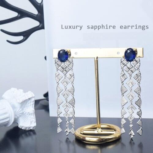 2021 new pendant earrings, S925 silver jewelry, long tassels, lady earrings, fashionable European and American style accessories
