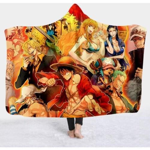 NEW Anime 3D Printing Throw Hooded Blanket Wearable Warm Fleece Bedding Office Quilts Soft Adults Travel 06