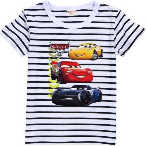 Disney baby boy clothes McQueen 3D printed childrens T shirt summer fashion 95 cars boys and girls simple harajuku streetwear