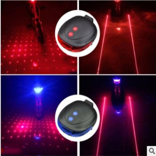 Wholesale 1Pc Laser Bicycle Reflector Light MTB Road Rear Taillight Lamp 5 LED+2 Cycling Bike Light Safety Warning Night Riding
