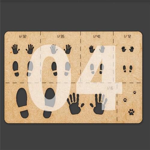 Handprint Shoeprint Airbrush Stencils Tools Retro Effects Model Kits for 1/16 1/32 1/35 1/48 1/72 Scale Model Decorative Tool
