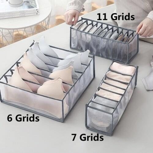 Plastic Multi Grids Underwear Bra Organizer Storage Box Drawer Closet Organizers Boxes for Underwear Socks Bra Clothes Organizer