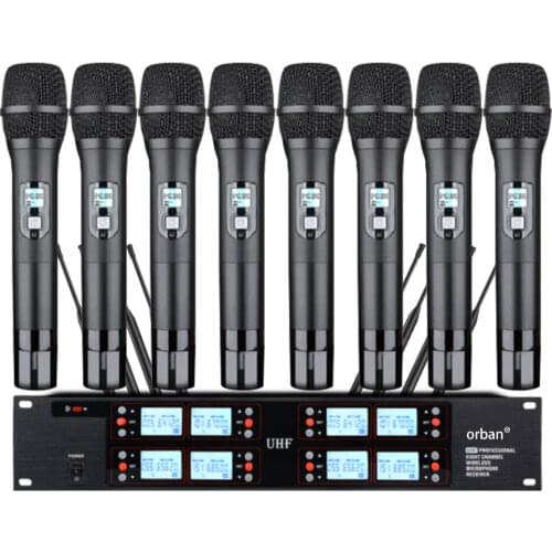 Professional wireless microphone system 8-channel handheld microphone for home karaoke party party microphone wireless