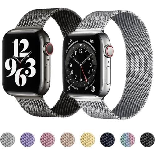 Strap For Apple watch band 44mm 40mm 38mm 42mm 44 mm Metal Magnetic Loop Stainless steel bracelet iWatch 3 4 5 6 se band