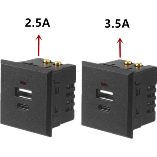 Home Plug Wire Expansion USB Type-C Wall Socket Charger AC/DC Power Adapter Socket Board Panel 220V to 5V White Safe Power Sock