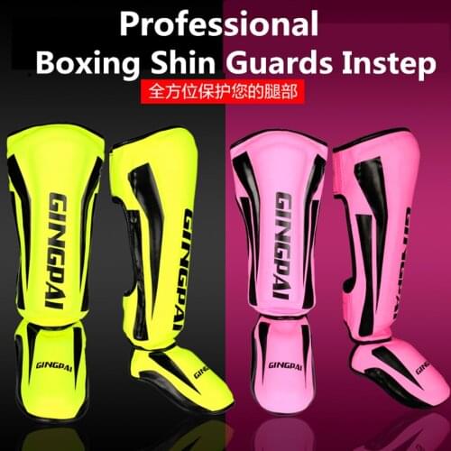 Youth/Adult Instep MMA Boxing Shin Guards Kickboxing Ankle Support Equipment Karate Protectors Sanda Muay Thai Leggings DEO