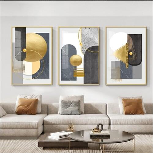 Modern Abstract Canvas Painting Nordic Decoration Wall Geometry Waterproof Poster Printing Gift Triangle Circle 50X70 CM