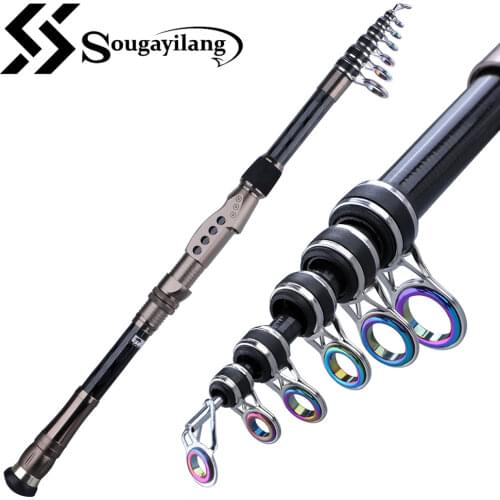 Sougayilang 1.8-3.6m Telescopic Fishing Rods UltraLight Weight Carbon Fiber Spining Rod for Saltwater Freshwater Fishing Poles