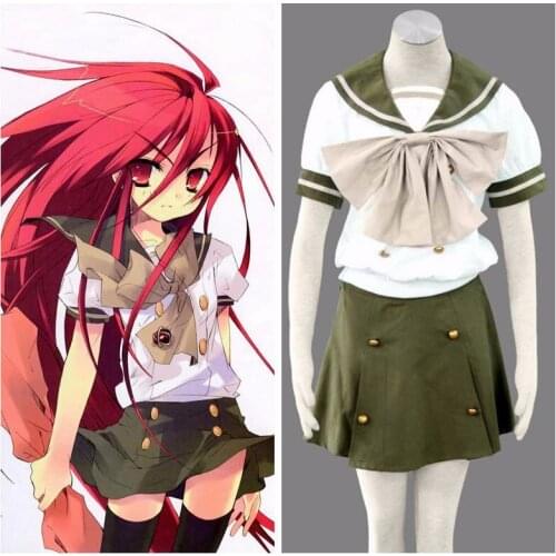 Anime Shakugan no Shana Women Female Sailor Pleated Skirt Summer Uniform Halloween Cosplay For Adult and Kid Costume